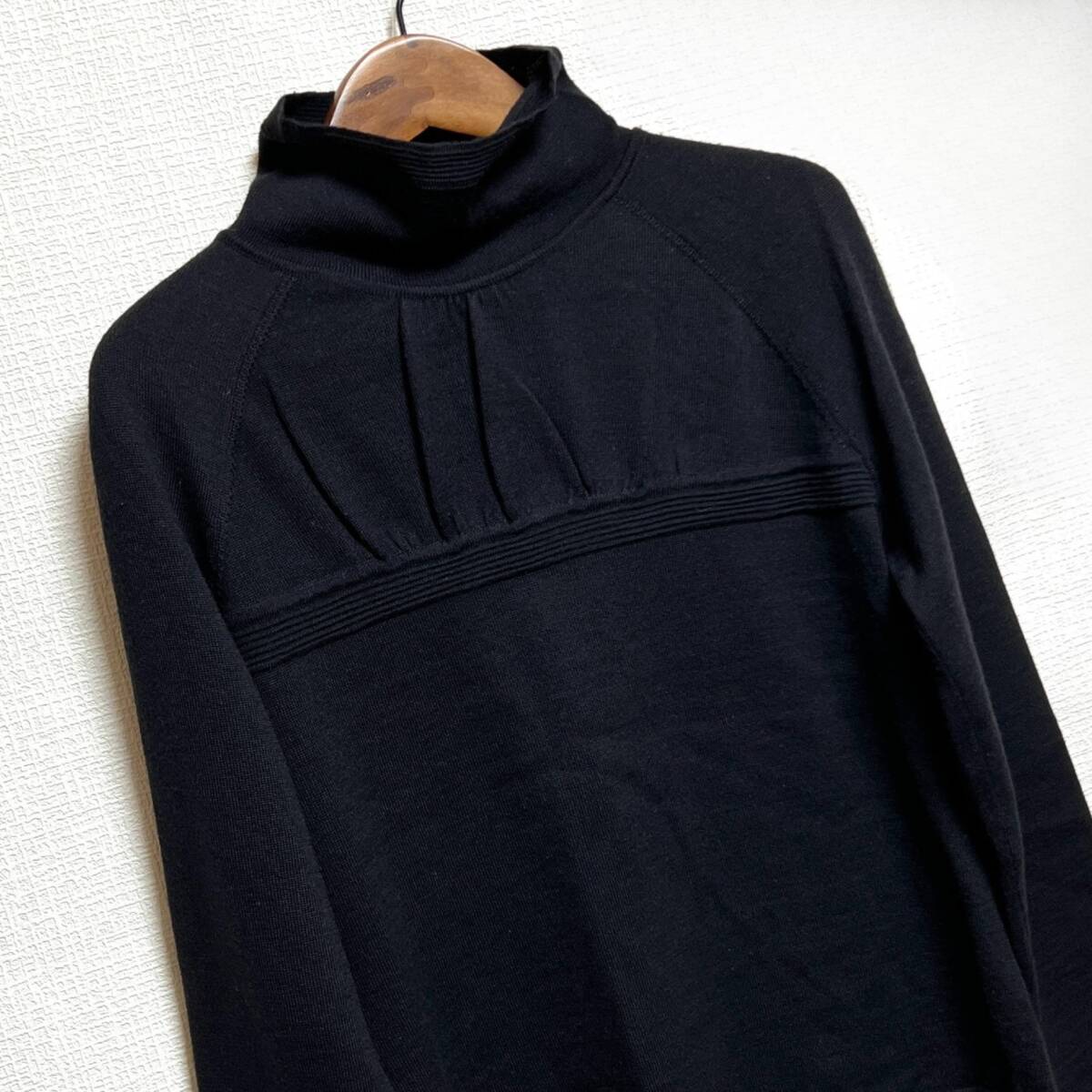 即決 レリアン Leilian レディース ニット カットソー サイズ9 黒 ゆうパケットポスト可 (967597)_画像3