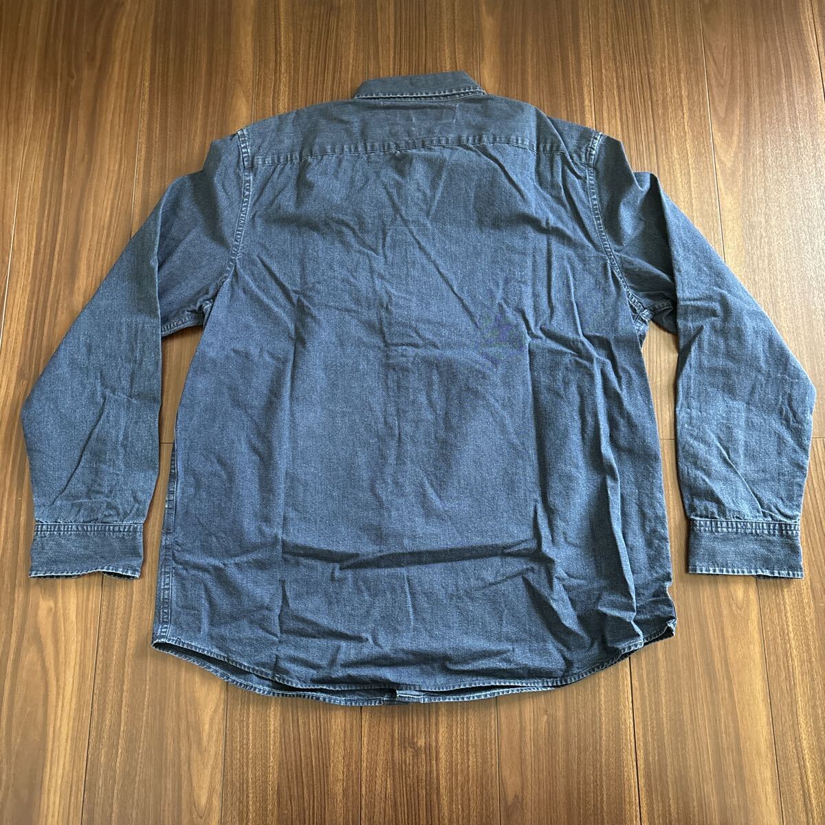 バナナリパブリック BANANA REPUBLIC 長袖 デニムシャツ 長袖シャツ ネイビー Lサイズ_画像3
