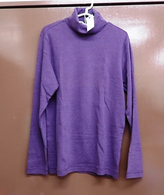 タートルネック 長袖シャツ パープル サイズM トップバリュー_画像1