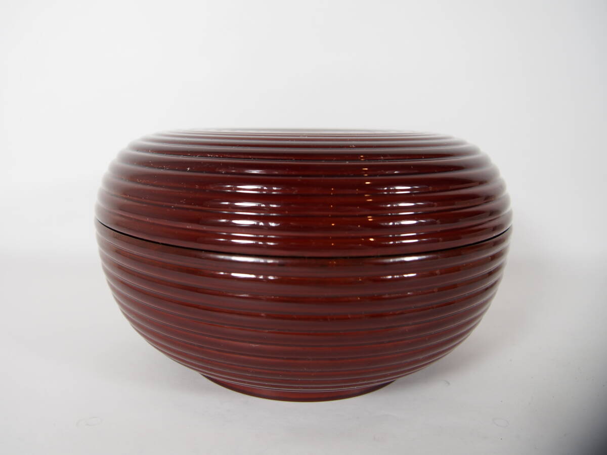 木製　溜塗　　千筋　喰篭　内　雪結晶蒔絵　　　　茶道具　　25　　1119－13－2_画像2