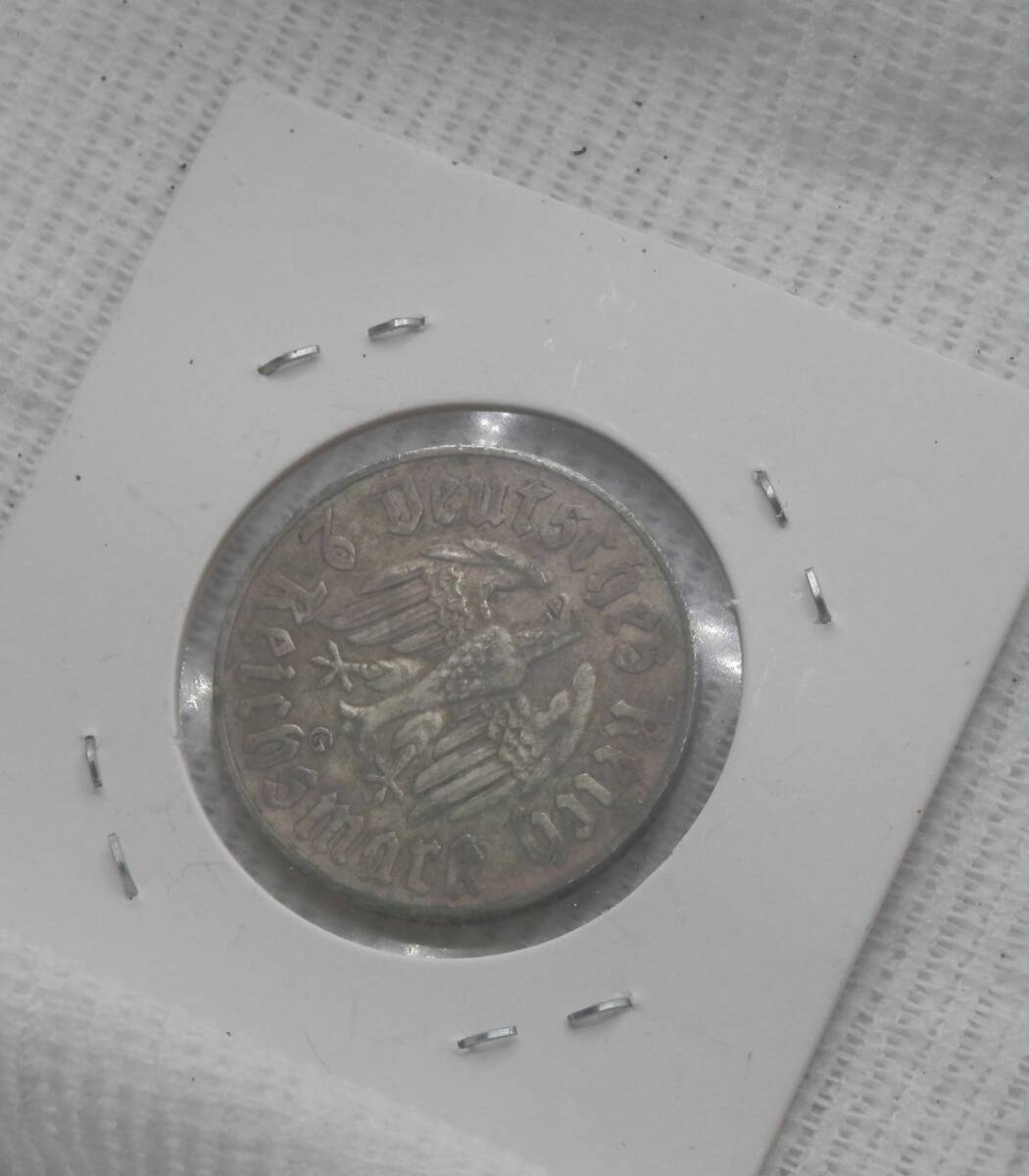 ドイツ　2マルク銀貨　１９３３年G（発行数61000枚_画像1