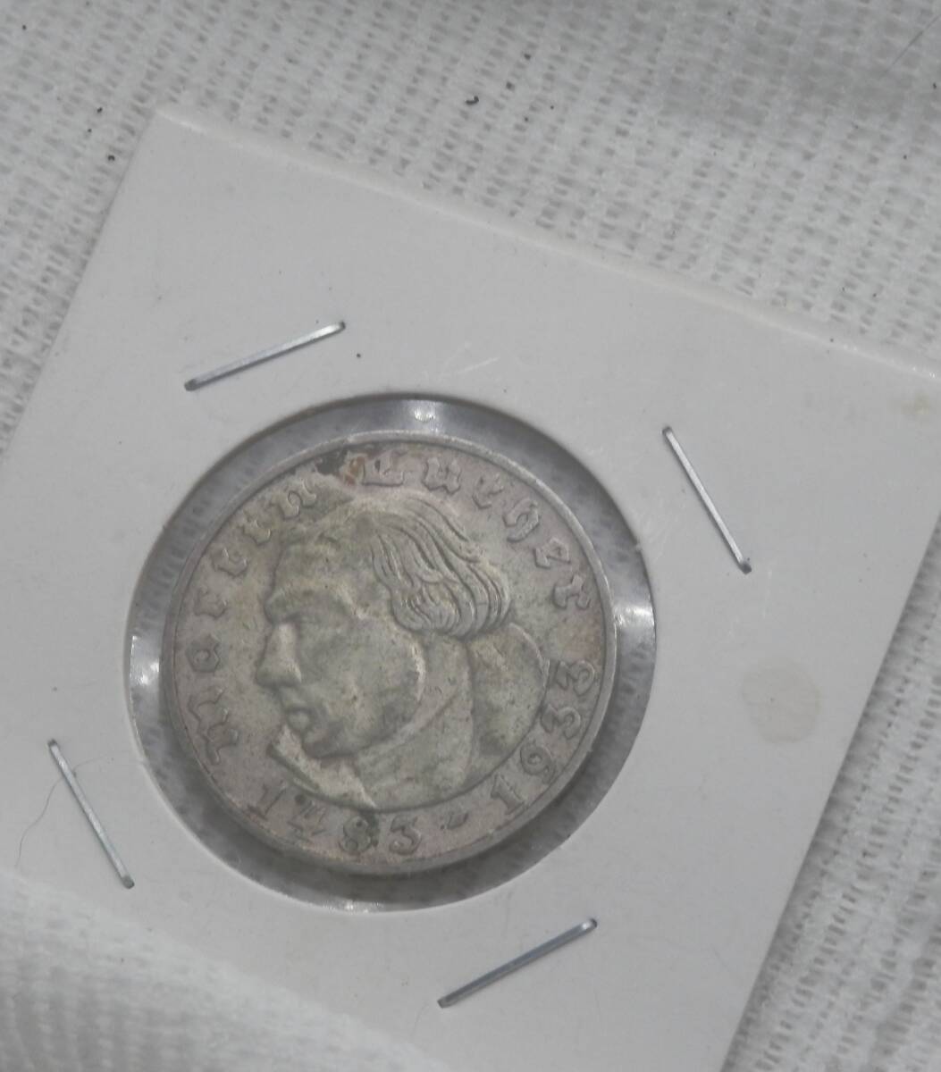 ドイツ　2マルク銀貨　１９３３年G（発行数61000枚_画像2