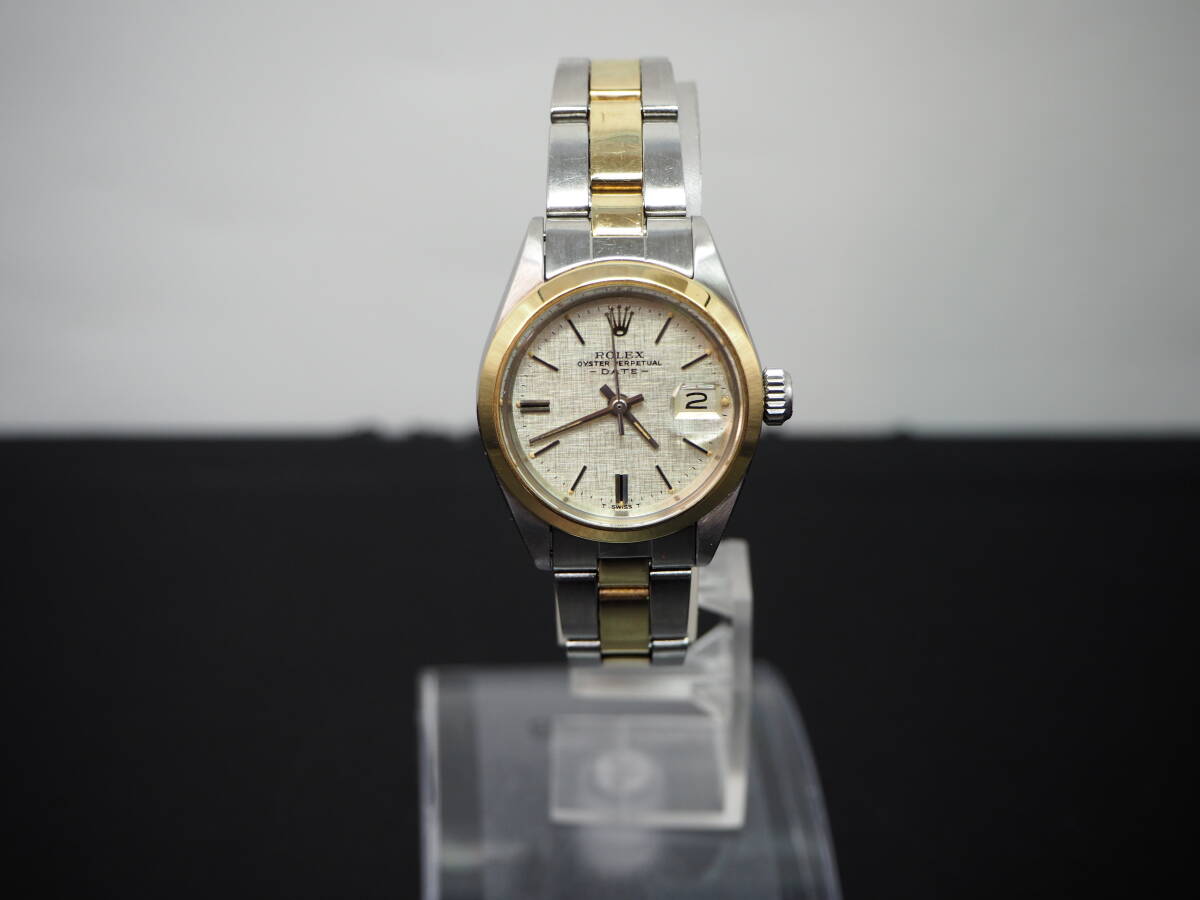 ★ロレックス/ROLEX OYSTER-PERPETUAL -DATE- YG/SSコンビ レディース時計 Ref.6916 Ser.2878*** Cal.2030 稼働　送料無料_画像1