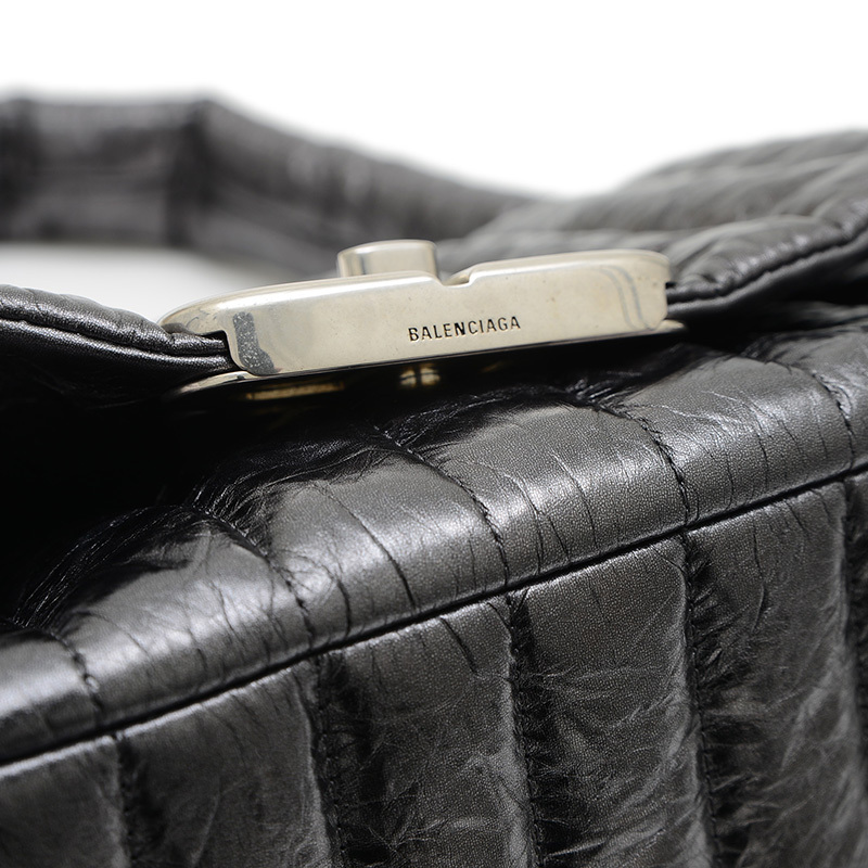 Balenciaga Monaco one сумка на плечо кожа металлик черный 787896