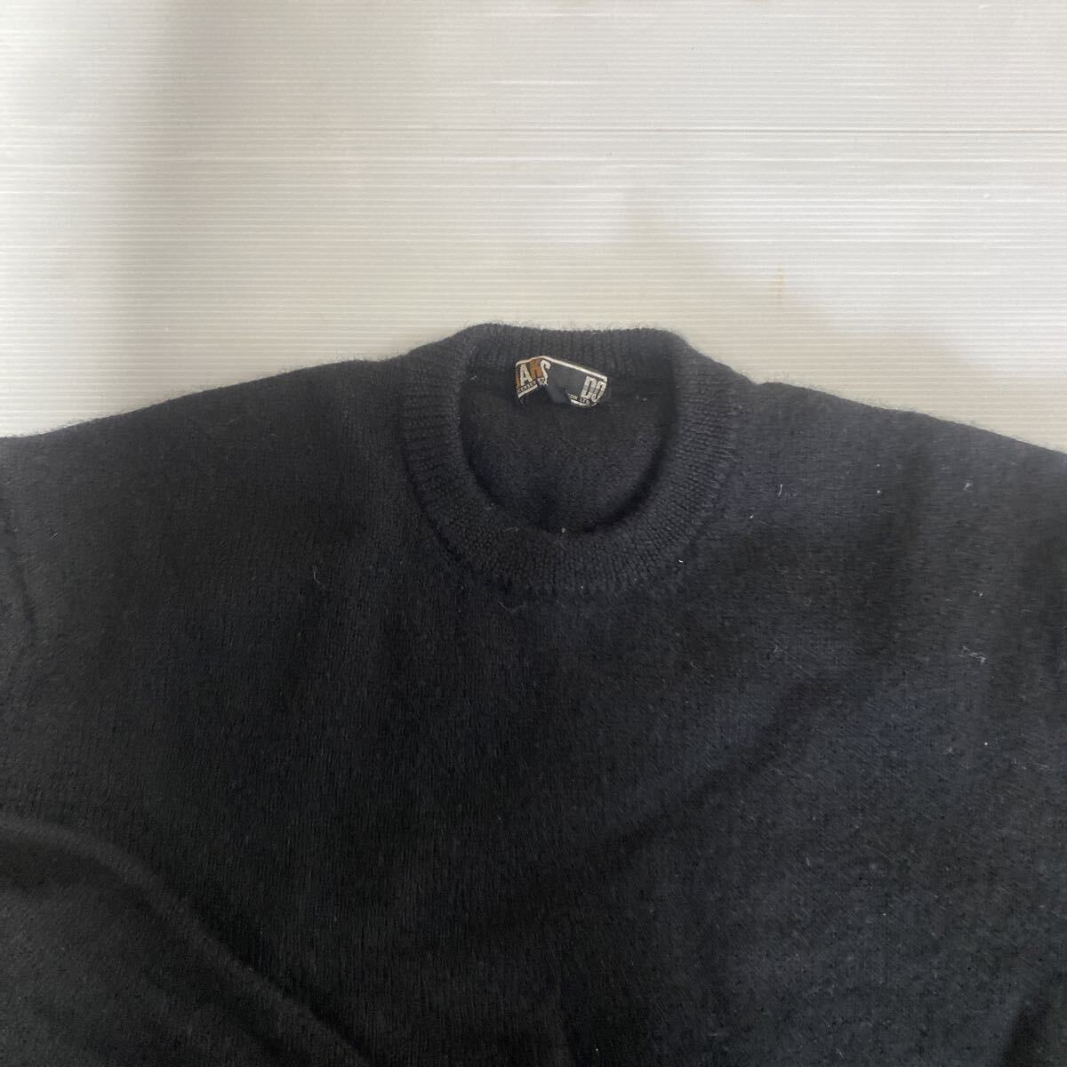 DAKS ダックス ウール ニット セーター Lサイズ ゴルフウェア ブラック 毛100% 中古品 古着 メンズ ファッション スポーツウェア_画像4