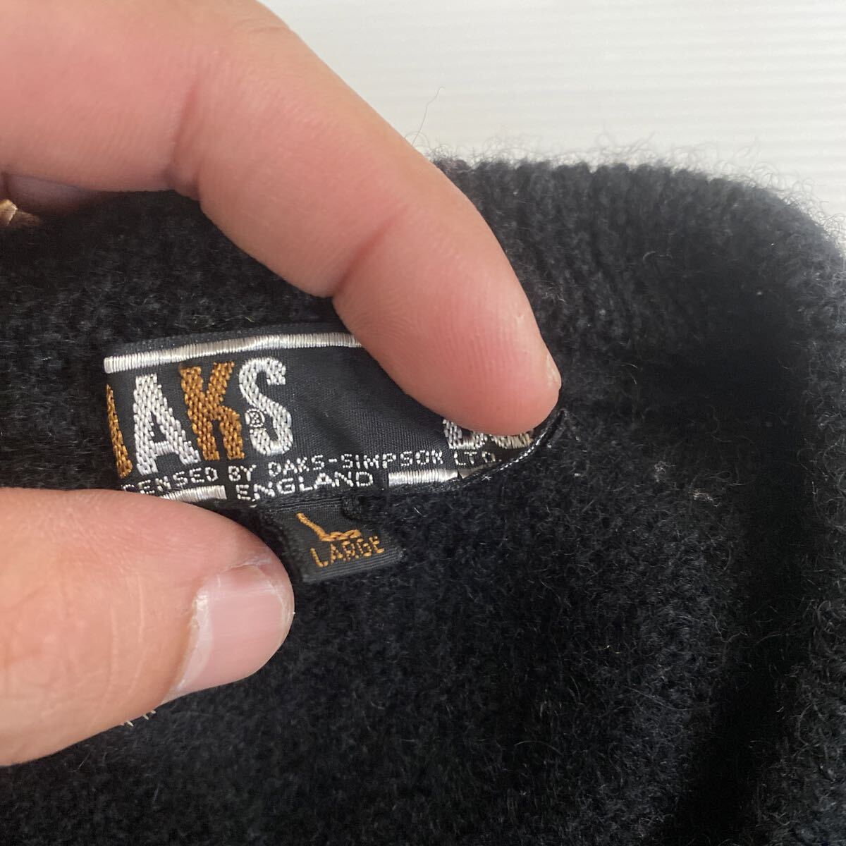 DAKS ダックス ウール ニット セーター Lサイズ ゴルフウェア ブラック 毛100% 中古品 古着 メンズ ファッション スポーツウェア_画像5