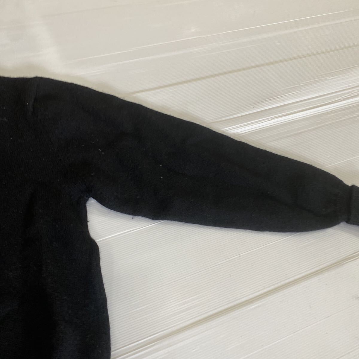 DAKS ダックス ウール ニット セーター Lサイズ ゴルフウェア ブラック 毛100% 中古品 古着 メンズ ファッション スポーツウェア_画像6