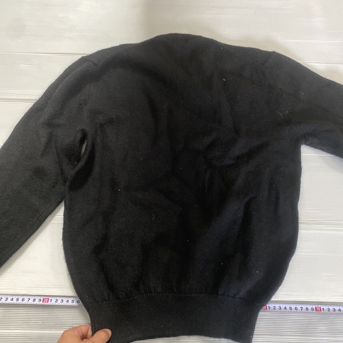 DAKS ダックス ウール ニット セーター Lサイズ ゴルフウェア ブラック 毛100% 中古品 古着 メンズ ファッション スポーツウェア_画像10