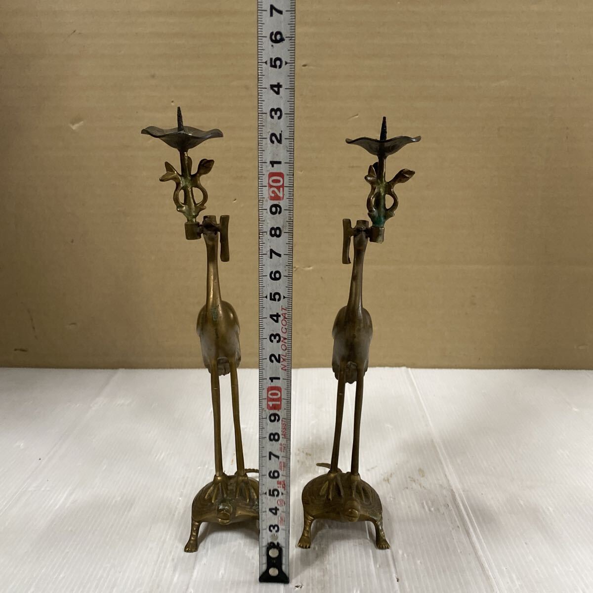  предметы для домашнего буддийского алтаря . шт. журавль черепаха латунный один на б/у товар коррозия загрязнения есть буддизм . low sok шт. журавль черепаха 