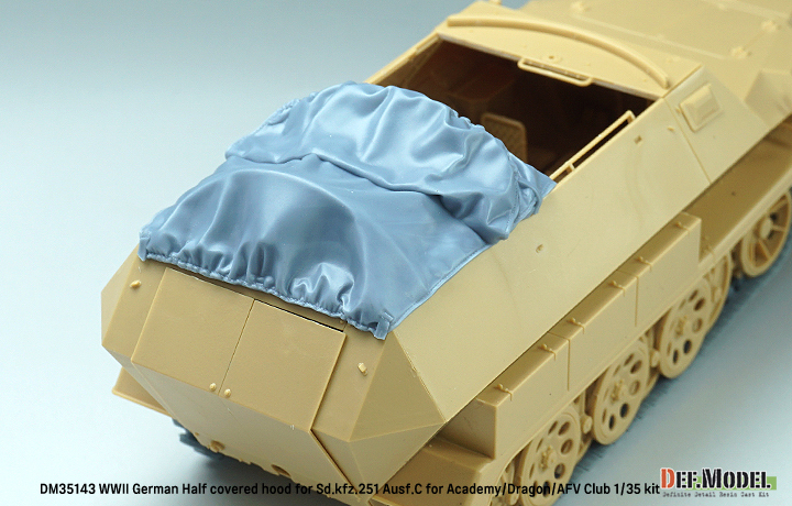 DEFモデル DM35143 1/35 WWII ドイツ Sd.kfz.251 Ausf.C キャンバスカバー 半開状態(アカデミー/ ドラゴン/ AFVクラブ用)_画像8