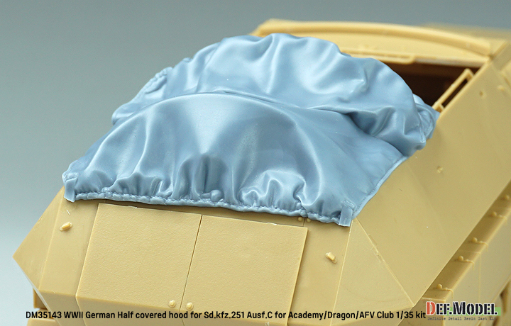 DEFモデル DM35143 1/35 WWII ドイツ Sd.kfz.251 Ausf.C キャンバスカバー 半開状態(アカデミー/ ドラゴン/ AFVクラブ用)_画像10