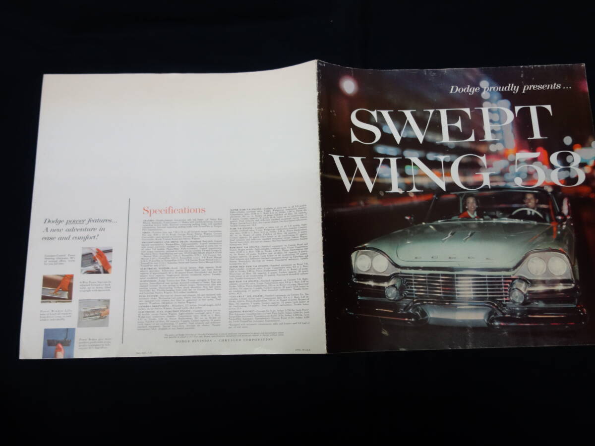 【1958年】クライスラー ダッジ Dodge Swept Wing 専用 本カタログ / 本国版 【当時もの】_画像9
