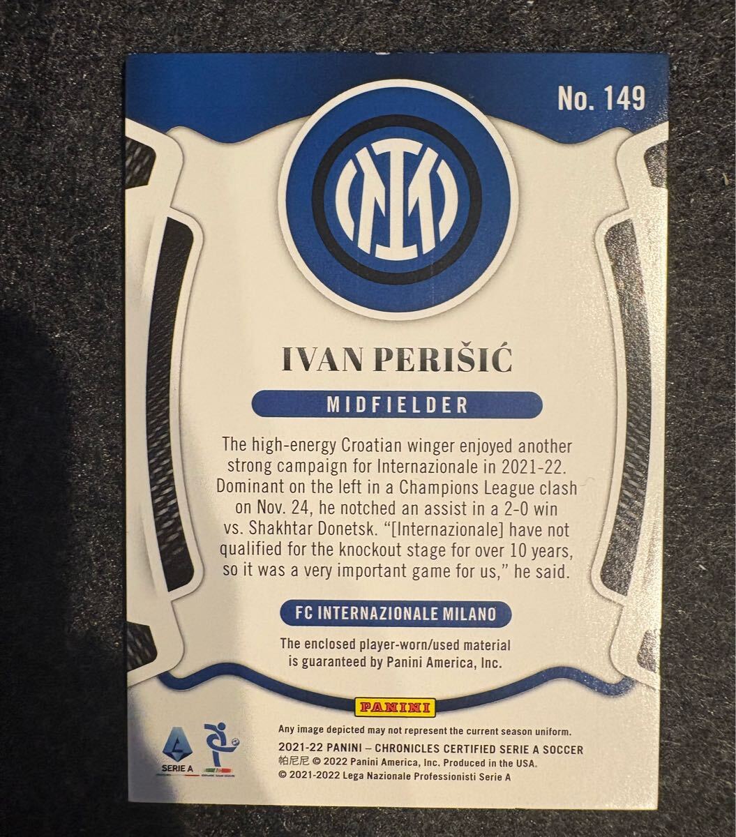 ★1円 【49枚限定】イヴァン・ペリシッチ Ivan Perisic panini 2021-22 relic card インテルナツィオナーレ・ミラノ Internazionale Milano_画像2