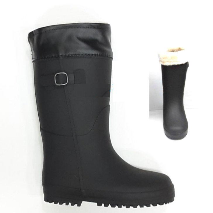 痛くない 柔らかラバー つま先ゆったり ジョッキー ブーツ 23.0 東邦ゴム YB2764 黒 婦人 女の子 キッズ 長靴 レイン シューズ 雨靴 雪用_画像1
