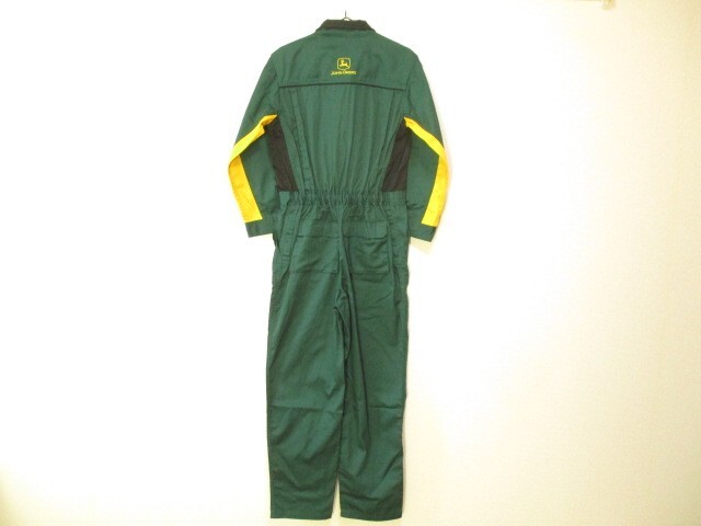 送料無料 未使用 JOHN DEERE ジョンディア ロゴ刺繍 オールインワン ツナギ 作業着 サイズM トラクター 農作業_画像2