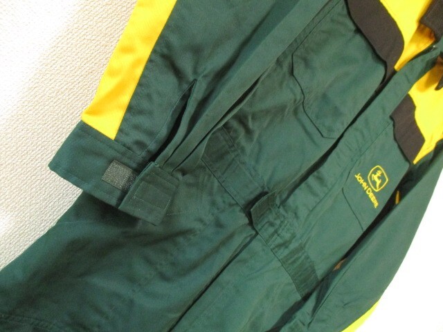 送料無料 未使用 JOHN DEERE ジョンディア ロゴ刺繍 オールインワン ツナギ 作業着 サイズM トラクター 農作業_画像4