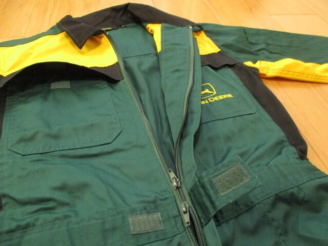 送料無料 未使用 JOHN DEERE ジョンディア ロゴ刺繍 オールインワン ツナギ 作業着 サイズM トラクター 農作業_画像9