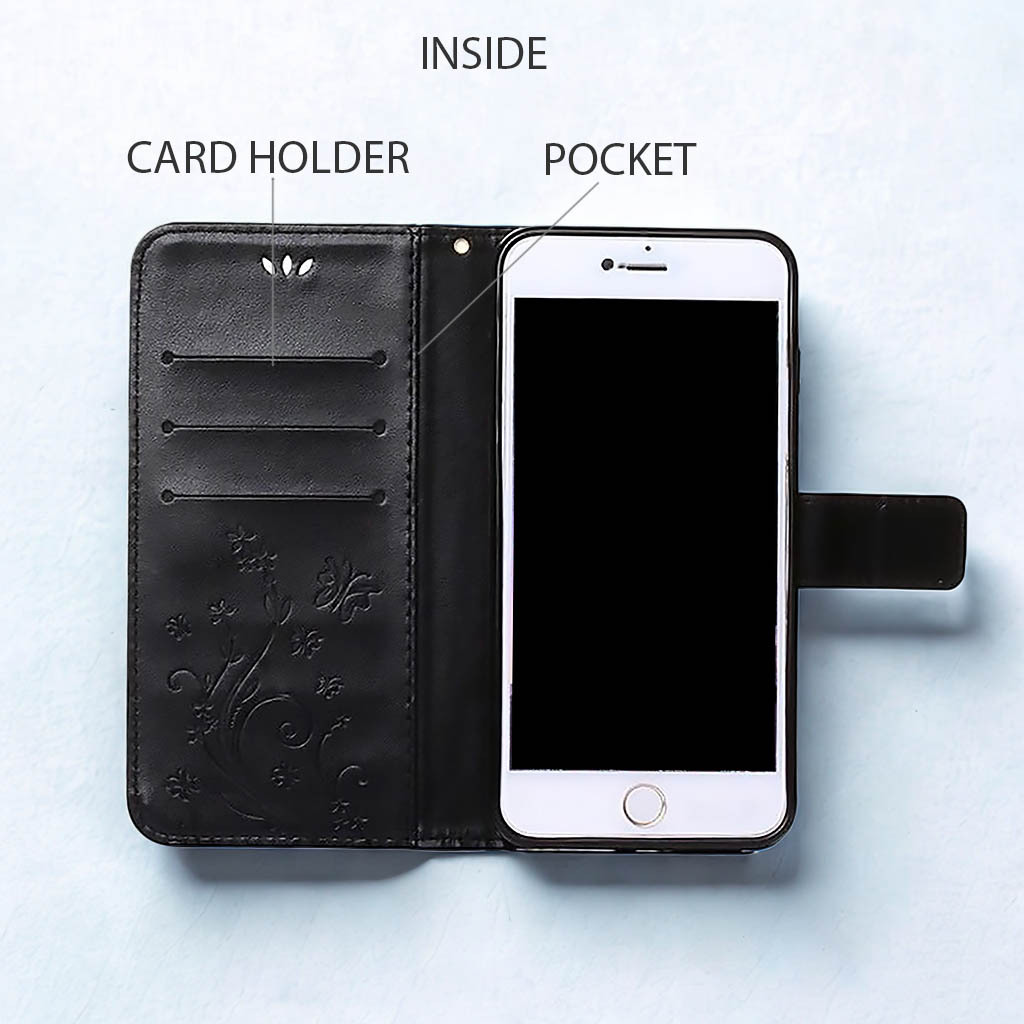 arrows We2 ケース 手帳型 FCG02 F52E M07 カバー 黒 ブラック 蝶 バタフライ 花 レザー 革 おしゃれ スマホカバー 送料無料 富士通 安い_画像2