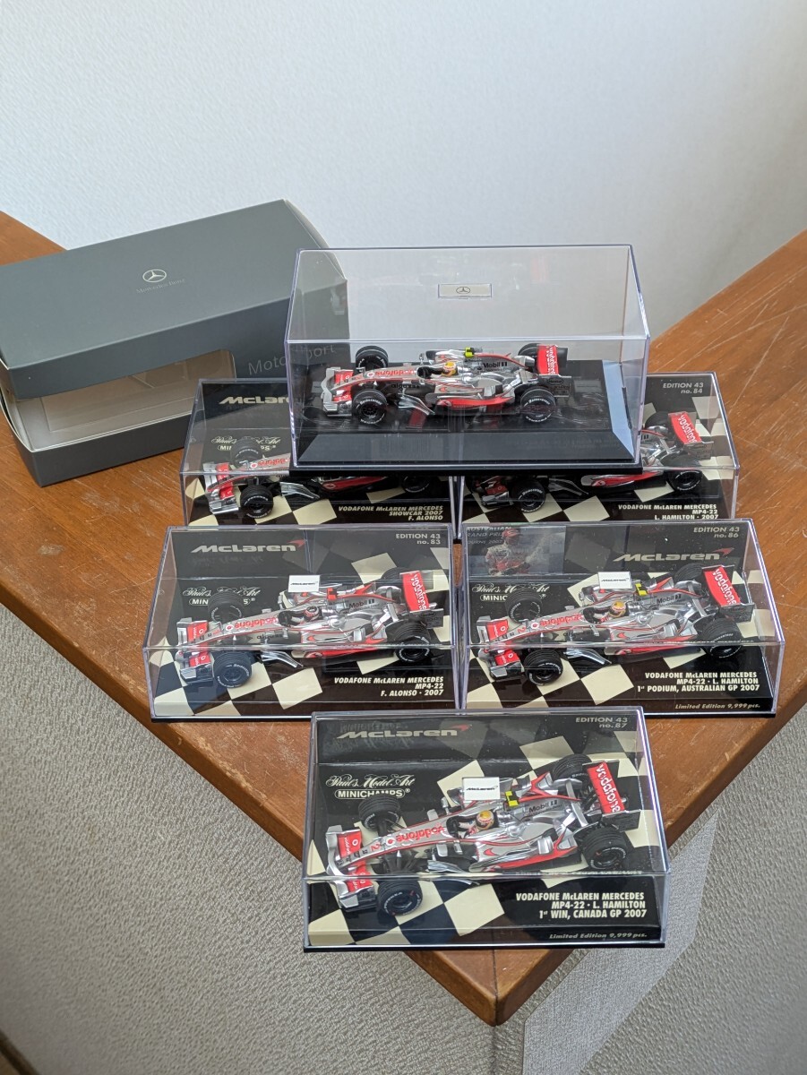 ☆絶版稀少品！ PMA +別注箱 (カスタム品)1/43 マクラーレンメルセデス MP4/22 まとめて6台セット！☆_画像1