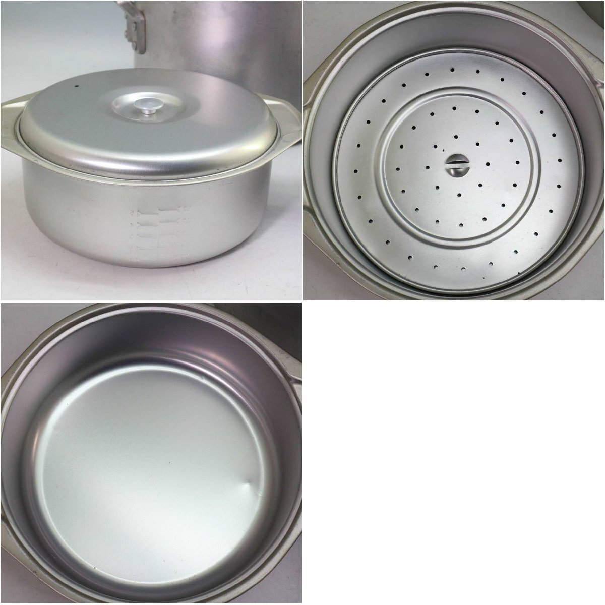  алюминиевый кастрюля с двумя ручками 4 шт. комплект крышка имеется пароварка имеется уличный кемпинг *109f01