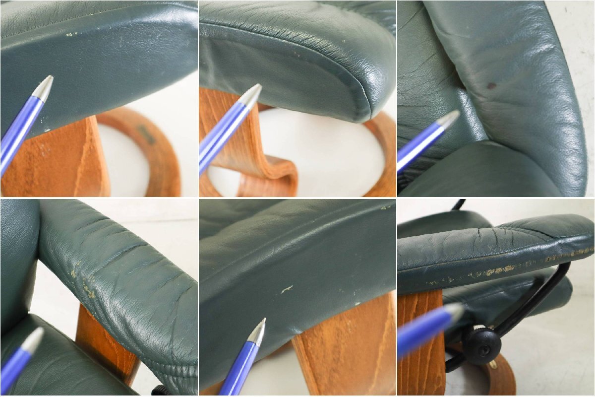  eko -nes темно синий обезьяна S -тактный отсутствует отсутствует стул наклонный стул подставка для ног имеется зеленый натуральная кожа EKORNES Северная Европа noru way *294h03