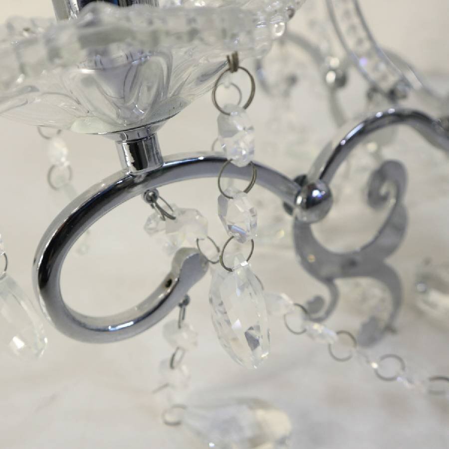 東京インテリア家具 4灯 シャンデリア 簡易取付 3133P/4 シルバー色 ガラス ダイニング 照明 エレガント★293v13_画像10