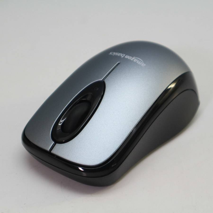 新品 【5個セット】amazon basics 2.4GHz ワイヤレスマウス シルバー まとめて USBナノレシーバー付き◇203f25_画像1