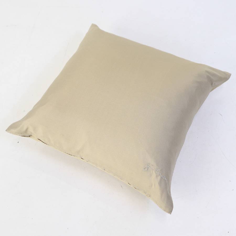 ジム・トンプソン シルクカバー付き フェザー入クッション ベージュ系 Jim Thompson★303v23_画像1