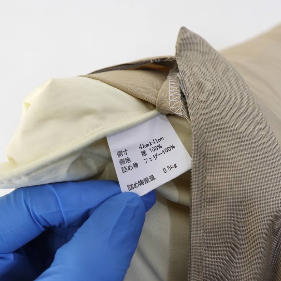 ジム・トンプソン シルクカバー付き フェザー入クッション ベージュ系 Jim Thompson★303v23_画像6