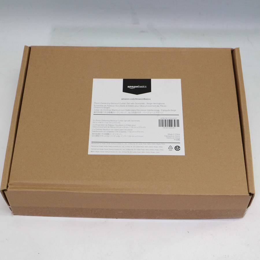  новый товар [132×213cm 2 листов ]Amazon basics салон ... делать . занавес занавески бежевый "в елочку" петелька имеется *191f29