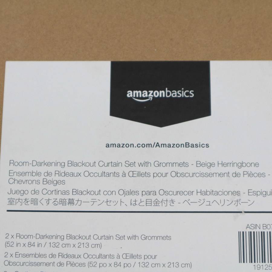  новый товар [132×213cm 2 листов ]Amazon basics салон ... делать . занавес занавески бежевый "в елочку" петелька имеется *191f29