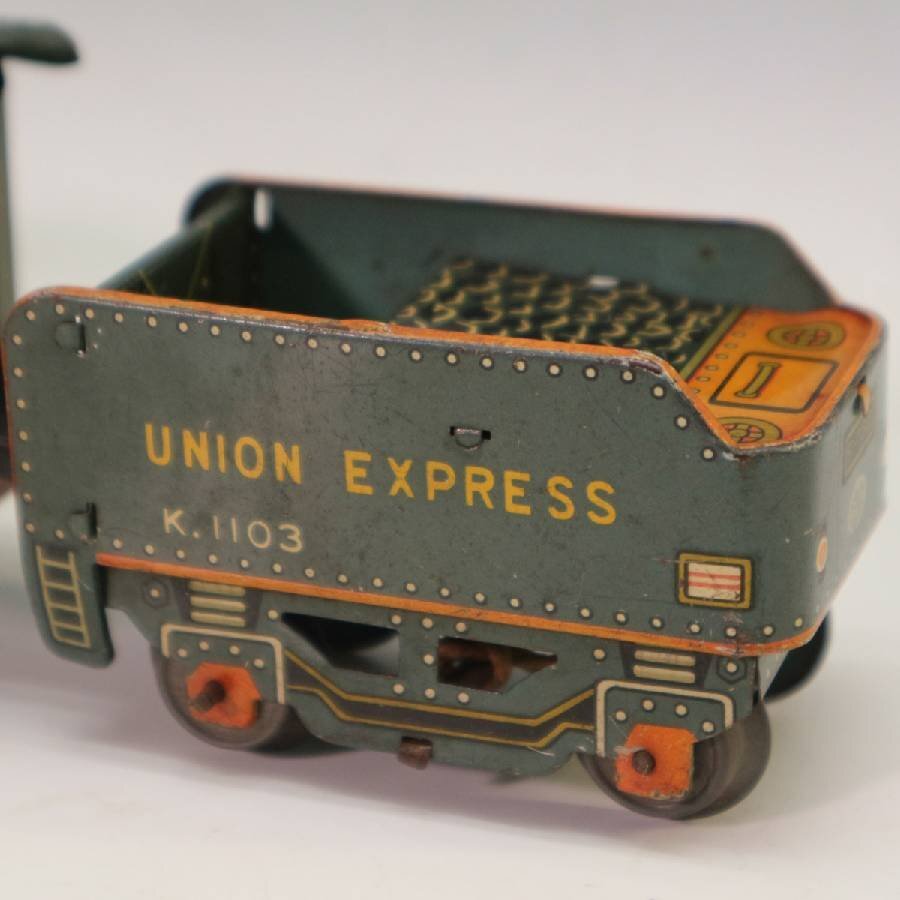 ヴィンテージ ブリキ製 F-732 UNION EXPRESS 機関車 おもちゃ 全長約30cm レトロ◆290f07_画像6