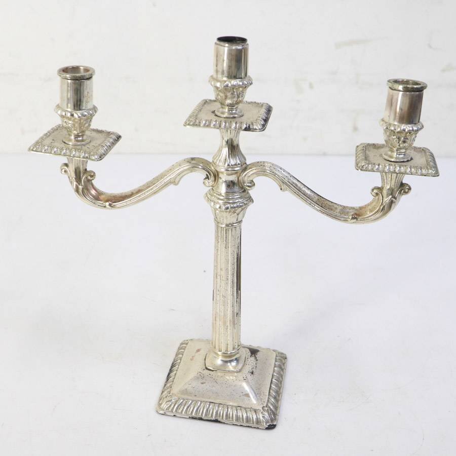 フレンチアンティーク調 3灯 キャンドルホルダー シルバー色 キャンドルスタンド 燭台★273v23_画像7