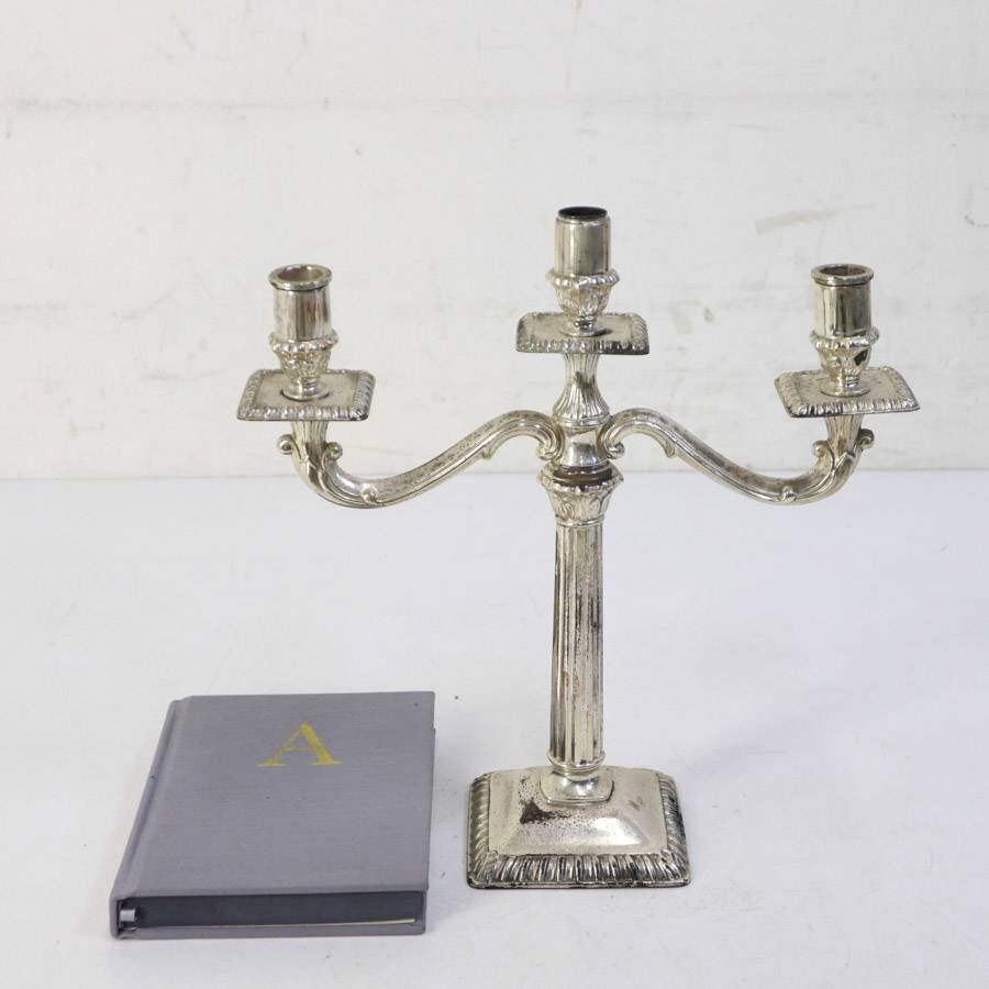 フレンチアンティーク調 3灯 キャンドルホルダー シルバー色 キャンドルスタンド 燭台★273v23_画像2