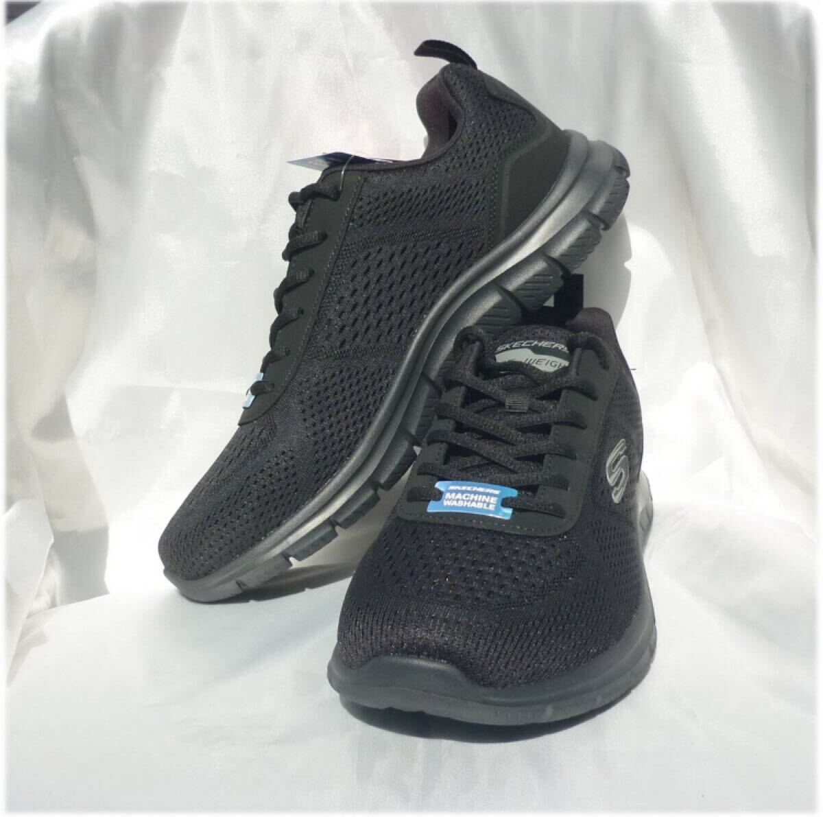 большой размер новый товар 29cm* Skechers чёрный легкий широкий ширина мужской спортивные туфли амортизирующие свойства. есть память пена стелька джентльмен обувь