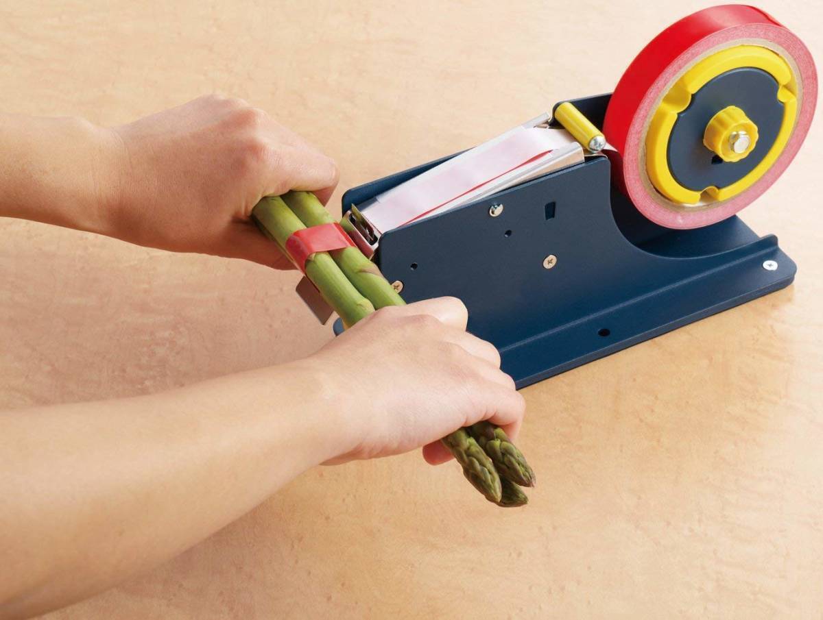 【送料無料】【未使用品】高儀 野菜たばね機 野菜の小分け結束作業に 3種類(25.4・77・90mm)のテープの芯サイズに適応_画像4