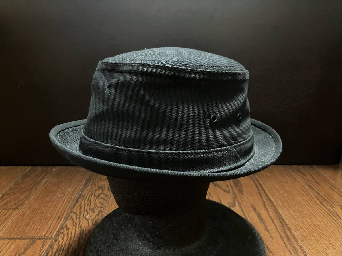 USA製 ニューヨークハット NEWYORKHAT キャンバス ポークパイハット XL 黒 ブラック アメリカ製 NYハット 検索 パンク スカ SKA モッズ_画像1