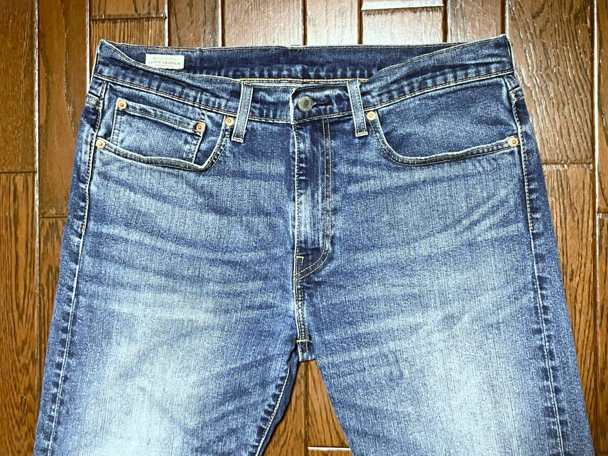リーバイス プレミアム LEVI'S ５０２ ｗ３４ ビッグＥ BIGE ひげ落ち ブルー ジーンズ 縦落ち ストレッチ デニム パンツ ジーパン_画像2