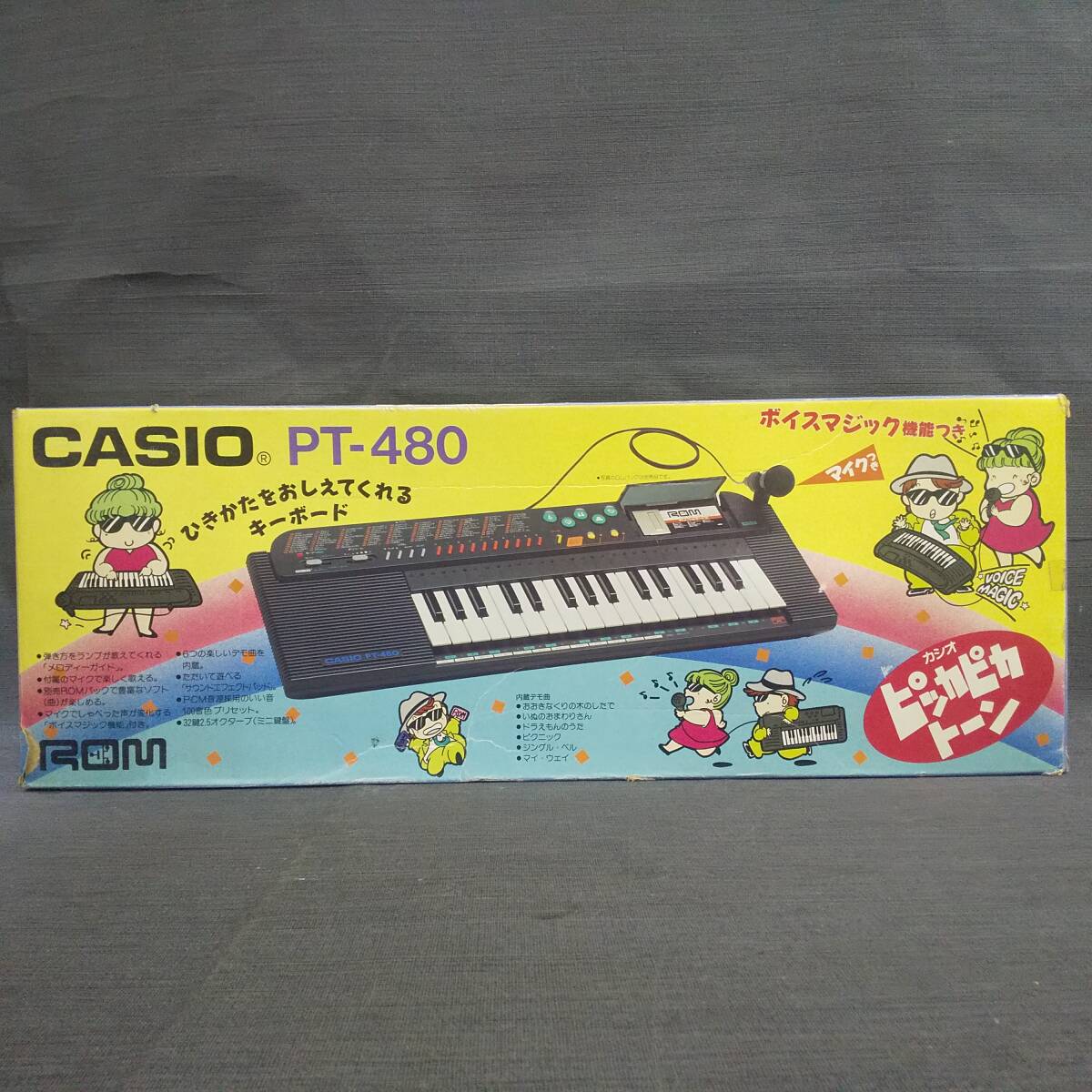 ◆CASIO カシオ キーボード PT-480 ピッカピカトーン ACアダプター マイク 説明書付き 音出し確認済み◆H31396　_画像10