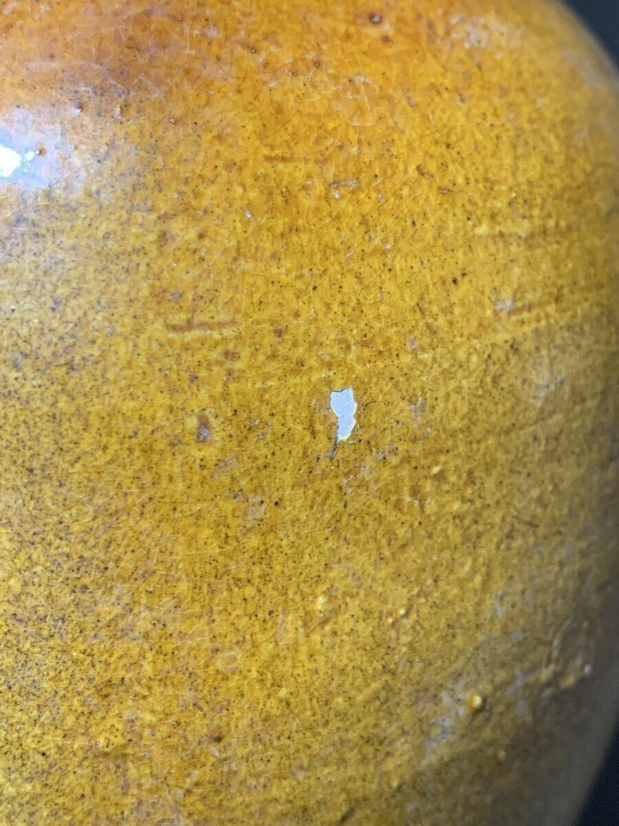 中国美術 遼 黄釉長頸瓶_画像3