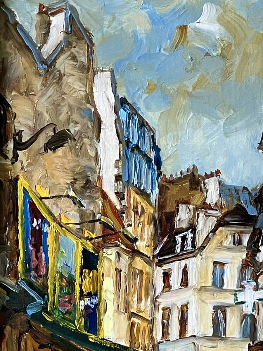 【真作】/嶋津俊則/Artist Shimazu Toshinori/『マルシェ・ド・パリ』/油彩/FUJIART_画像6