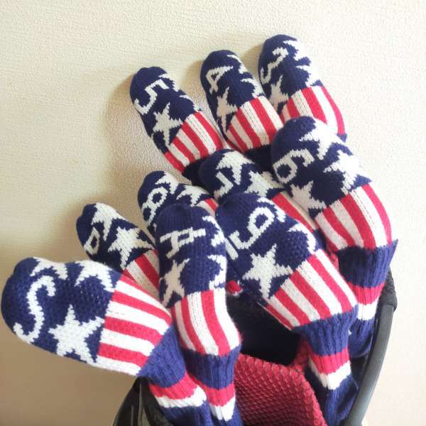 ゴルフ アイアンカバー ブルー 星 ニット 10個 3.4.5.6.7.8.9.P.A.S 新品_画像1