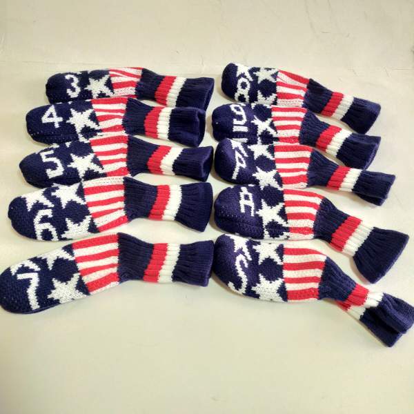 ゴルフ アイアンカバー ブルー 星 ニット 10個 3.4.5.6.7.8.9.P.A.S 新品_画像2