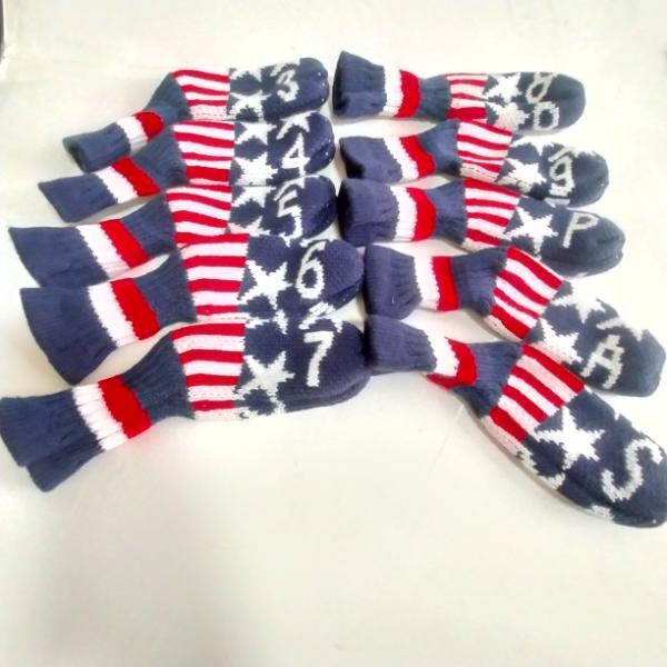 ゴルフ アイアンカバー ブルー 星 ニット 10個 3.4.5.6.7.8.9.P.A.S 新品_画像6