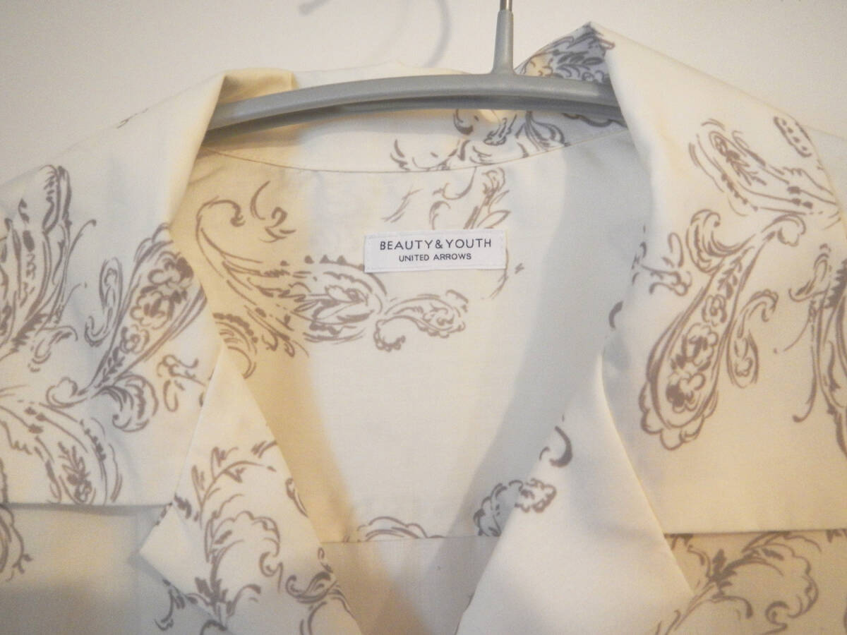 BEAUTY&YOUTH ビューティーアンドユース アブストラクト オープンカラー シャツ_画像3