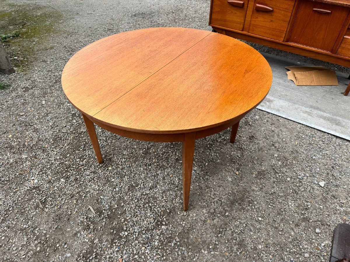 ダイニングテーブル ヴィンテージ イギリス エクステンション チーク 木製 レトロ ミッドセンチュリー 北欧_画像1