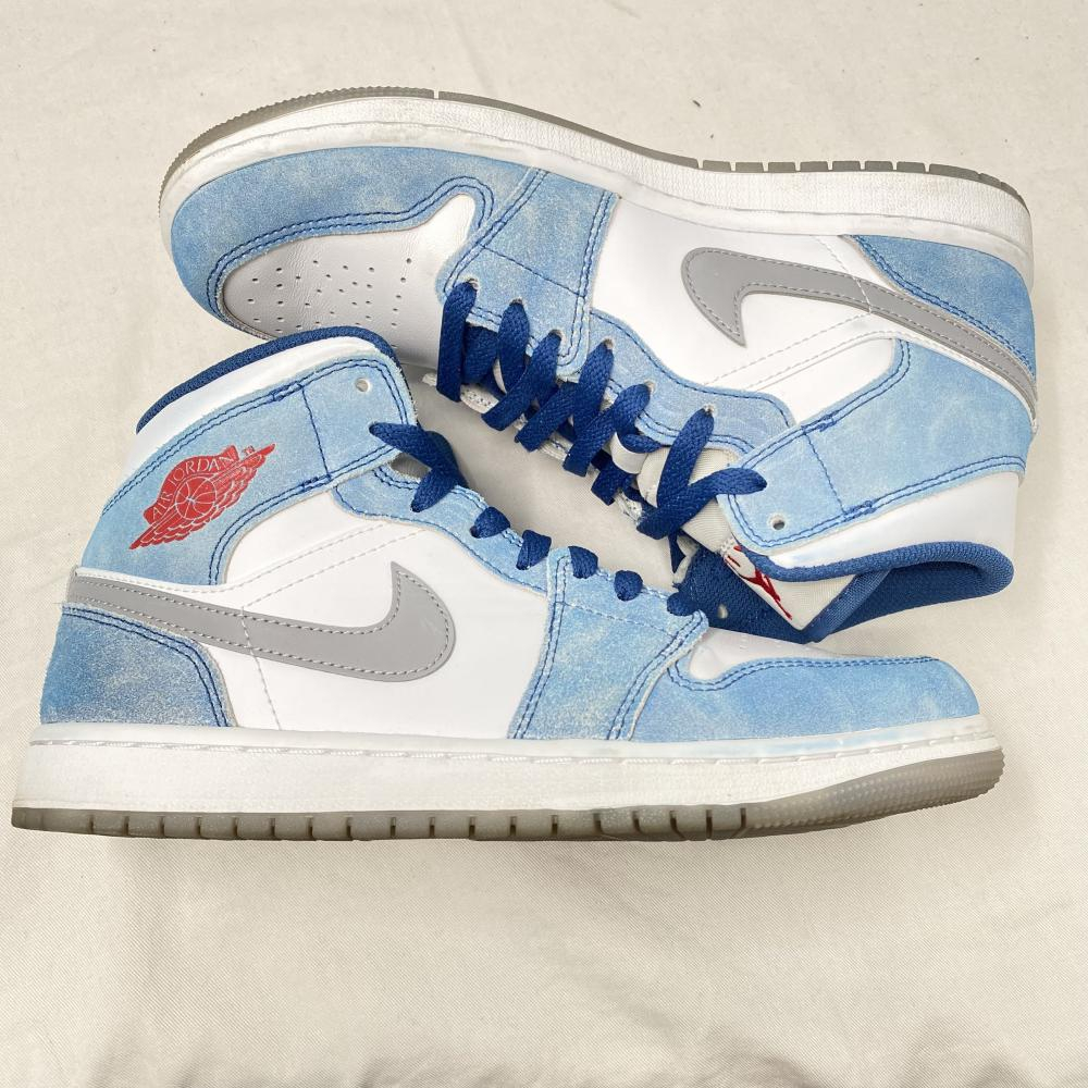 [ б/у ]NIKE AIR JORDAN 1 Mid SE White/Hyper Royal/Red 25.5cm DN3706-401 Nike воздушный Jordan 1 mid SE [240017734306]