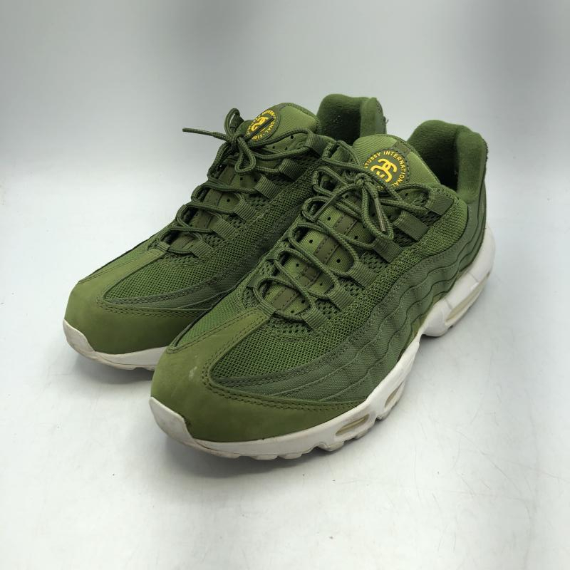 【中古】Stussy×NIKE AIR MAX 95 Olive 2015 27.5cm 834668-337 ステューシー ナイキ エアマックス オリーブ スニーカー[240017737360]_画像1