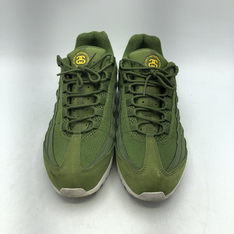 【中古】Stussy×NIKE AIR MAX 95 Olive 2015 27.5cm 834668-337 ステューシー ナイキ エアマックス オリーブ スニーカー[240017737360]_画像2