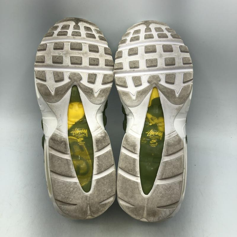 【中古】Stussy×NIKE AIR MAX 95 Olive 2015 27.5cm 834668-337 ステューシー ナイキ エアマックス オリーブ スニーカー[240017737360]_画像4